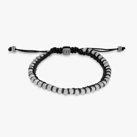 Sennit Classico bracelet in macrame with rhodium-plated sterling silver
