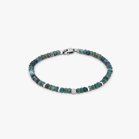 Nodo-Halbedelarmband aus grünem Rhodium-Silber