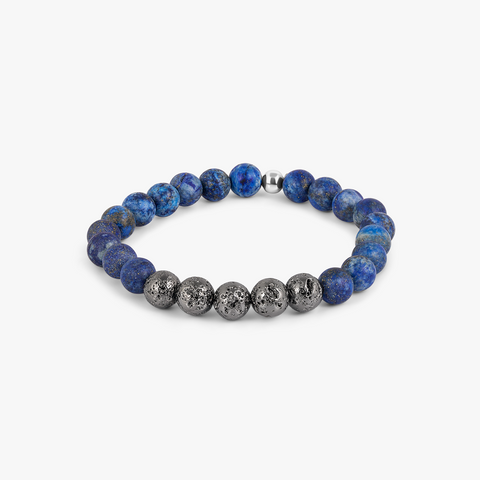 Vesuvius Bracelet In IP Plated Stainless Steel With Lapis