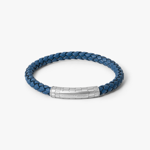 Automobili Lamborghini Hex Click Pelle Bracelet In Blue