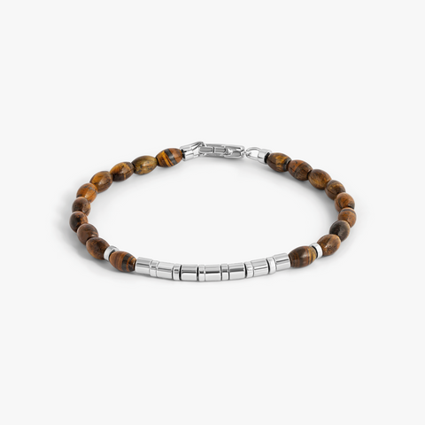 Coffee Bamboo Bracelet in Tiger Eye