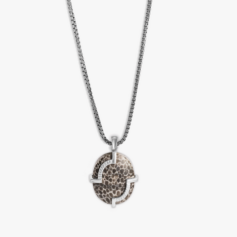 Bryozoan Pebble Necklace in Sterling Silver (LIimited Edition)