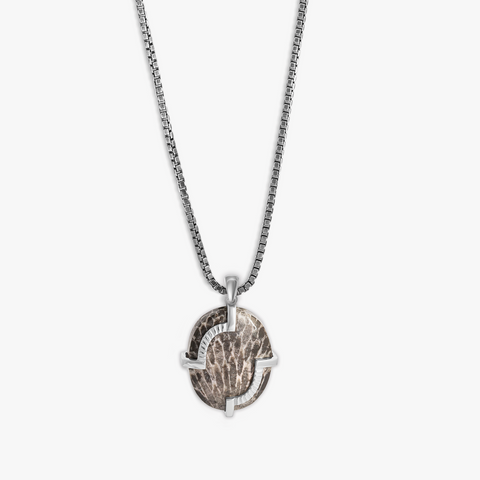 Bryozoan Pebble Necklace in Sterling Silver (LIimited Edition)
