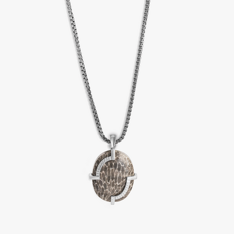 Bryozoan Pebble Necklace in Sterling Silver (LIimited Edition)