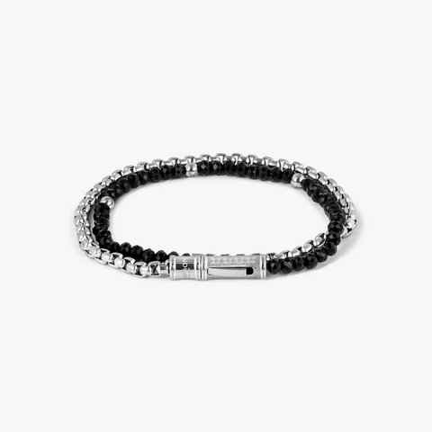THOMPSON Lucky Clover Double Wrap Bracelet With Black Agate