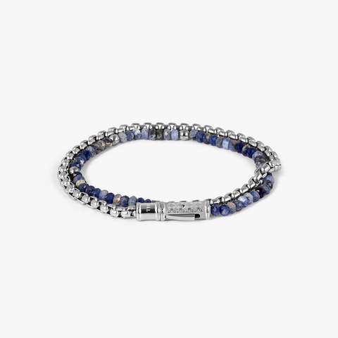 THOMPSON Lucky Clover Double Wrap Bracelet With Blue Sodalite
