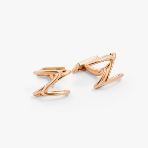 Flowa cufflinks in brushed Rose Gold plated sterling silver