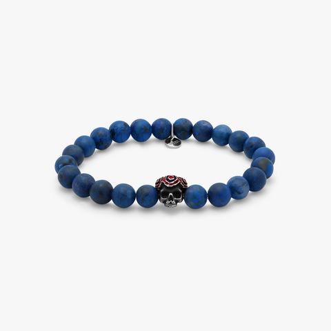 Skull Gear bracelet in blue with sodalite