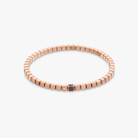 Quadro Cube Armband mit schwarzen Diamanten und 18 Karat Roségold