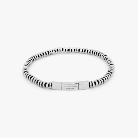 Pure Thread Armband mit schwarzem Makramee aus Sterlingsilber