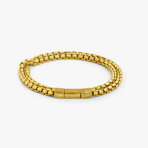 Graffiato Catena Armband aus gelbvergoldetem Sterlingsilber