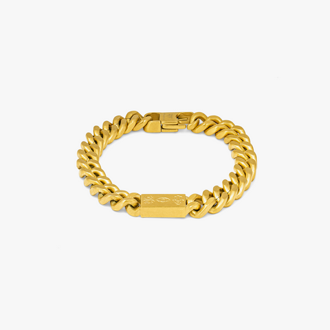 Meccanico Amulet Armband aus gelbvergoldetem Edelstahl