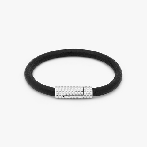 Armband Diamond Giza aus schwarzem Leder