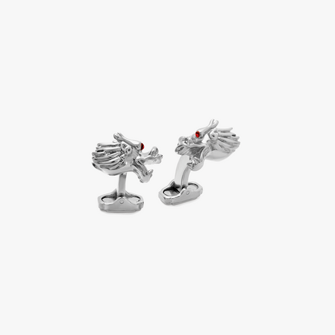 THOMPSON Dragon-Manschettenknöpfe mit Rhodium-Finish