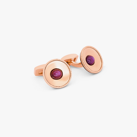 Star Ruby Manschettenknöpfe aus rosévergoldetem Sterlingsilber (Limited Edition)