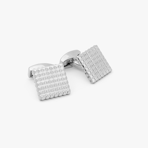 Diamond Giza Square Manschettenknöpfe Palladium plattiert