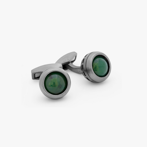Manschettenknopf aus Sterlingsilber mit grünem Ruthenium