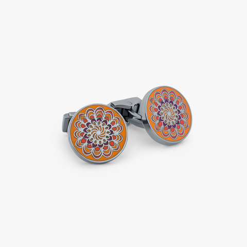 Thompson-Manschettenknöpfe mit Rotguss-Mandala