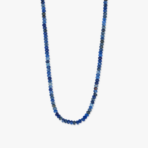 Nodo-Halbedel-Halskette aus blau rhodiniertem Silber