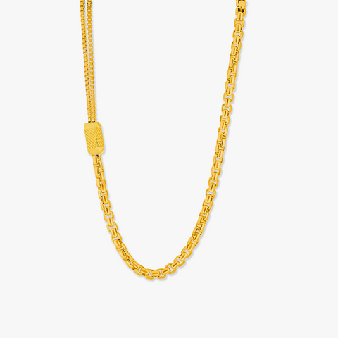 Signature Hexade Box Chain aus gelbvergoldetem Sterlingsilber