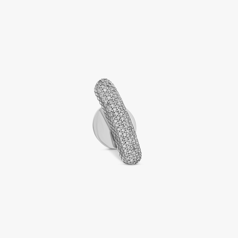 Schlagstocknadel mit weißem Diamantpavé in Sterlingsilber