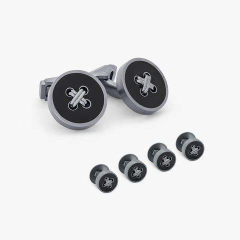 Thompson Black Gunmetal plattiertes Tambor-Knopfhemd