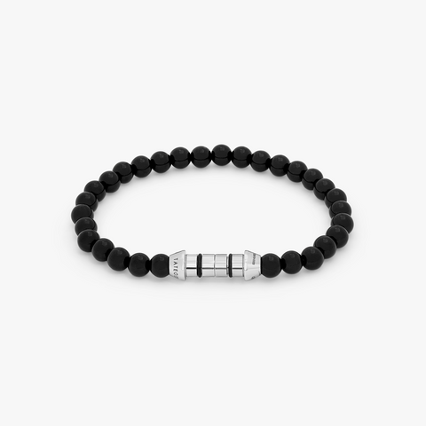 Lucky Me Halbedelarmband aus schwarzem Sterlingsilber