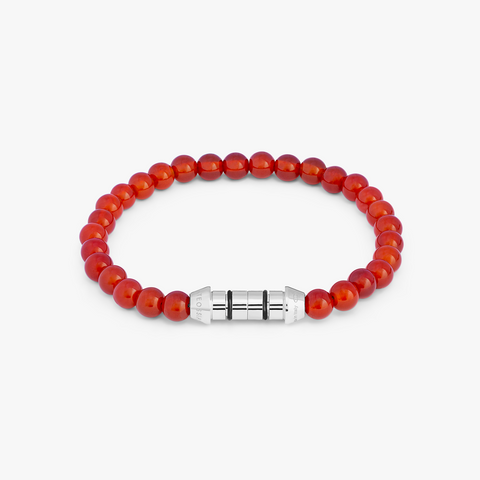 Lucky Me Halbedelarmband aus rotem Karneol Sterlingsilber