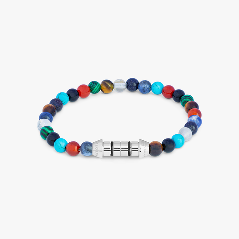 Mehrfarbiges Lucky Me Halbedelarmband aus Sterlingsilber