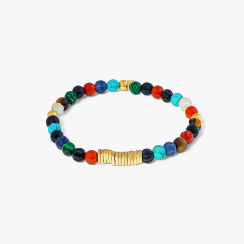 Multi Color Gelbgold plattiertes Classic Discs Armband
