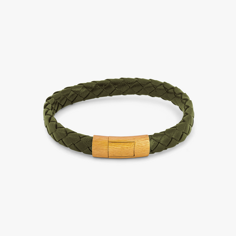 Ovales Graffiato-Armband mit Grün-Gelb-Vergoldung