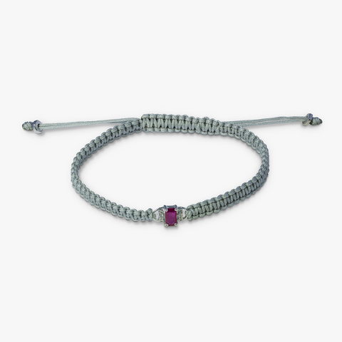 Rubin- und Diamant-Makramee-Armband – 18 Karat Gold