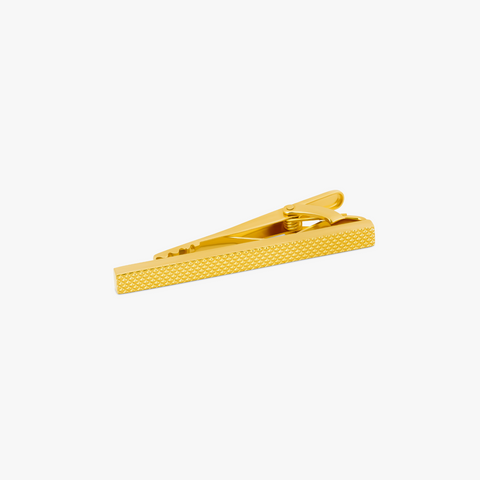 Gelbgold plattierte Krawattennadel mit Diamantstruktur